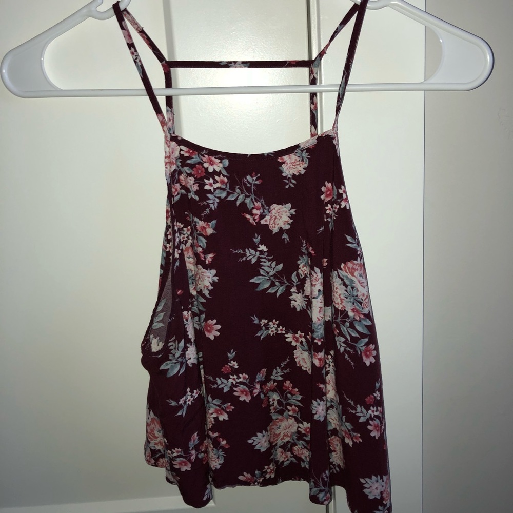 floral cropped tank top